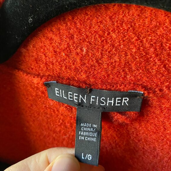 Eileen Fisher Felted Drape Jacket w Buckle - Picture 2 of 5